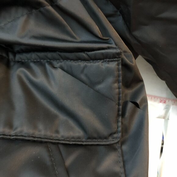 Universal Thread Womens Black Water-Resistant Parka Coat Cinch Waist Hooded S - Picture 5 of 6